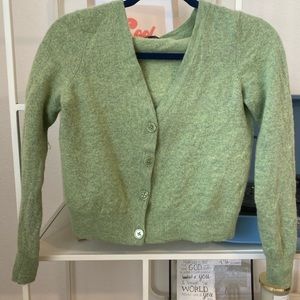 y2k vintage green cardigan